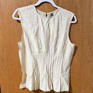 Anthropologie Elegant Cream Sleeveless Top